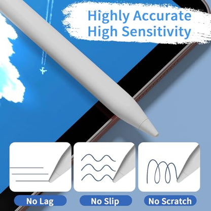 Stylus Pens for Touch Screens, Universal Fine Point iPad Pencil with Magnetic Adsorption Compatible with iPhone/iPad/Samsung/Android/Tablet & Other Touch Screens (White Purple) - color: White Purple