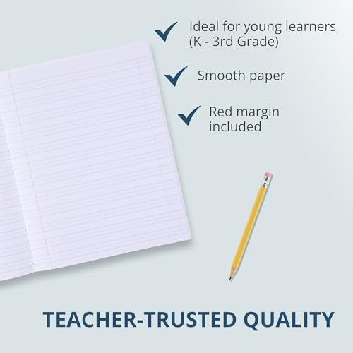 Roaring Spring Paper Products Composition Book, Grade 3 Ruled, 50 Sheets, 9-3/4 x 7-3/4 Inches, Red (ROA77922) - color: Red (Grade 3), size: 9.75" x 7.75" 50 Sheets (Pack of 1)