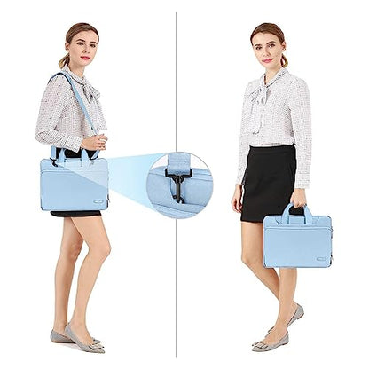 MOSISO 360 Protective Laptop Bag 13.3 inch, 13-14 inch Computer Bag Compatible with MacBook Air 13 inch/Pro 13 inch/Pro 14 inch,HP,Dell,Notebook, Laptop Carrying Case with Strap&Handle, Airy Blue - color: Airy Blue, size: 13.3 inch