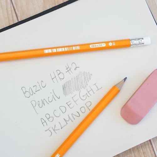 BAZIC PRODUCTS Pre-Sharpened #2 Yellow Pencils, 12 Count, 24-Box | HB graphite, pre-sharpened wood barrel, classroom, tests, homework, standardized exams, daily writing - size: 1 Count (Pack of 24)