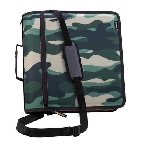 Case-it Mighty Zip Tab School Zipper Binder | 3-Inch O-Rings, 600-Sheet Capacity, 5-Subject Expanding File Folder, Multiple Pockets & Storage Organizer, Shoulder Strap | D-146 OG Camo - color: L Camo, size: 1 Pack