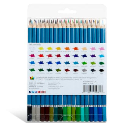 KINGART 36 Count Watercolor Pencils, Vibrant Pigments for Blending, Drawing & Painting, Pre-Sharpened, Water Soluble Pencils