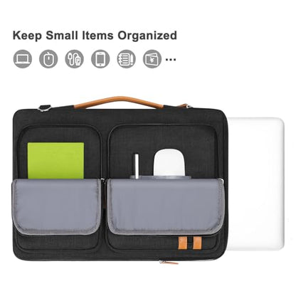 MOSISO 360 Protective Laptop Bag, Computer Bag, Laptop Sleeve Bag with Trolley Sleeve&2 Rectangle Pockets&Handle - color: Black, size: 13.3 inch