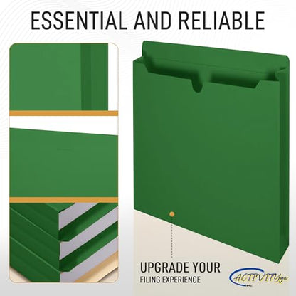 Green File Jackets, 2 Inch Expansion, Letter Size, Reinforced Straight-Cut Tab, 6 Pack - color: Green, style: 2 Inch Expansion
