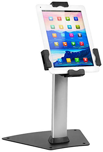 Mount-It! Secure Universal Tablet POS Kiosk Stand with Locking Clamp & Bolt-Down Base, 360° Rotation & +80°/-65° Tilt, Wall or Counter Mount for 7.9"–11" Tablets, iPad, Galaxy Tab & Surface Go - size: Counter - Wide Base