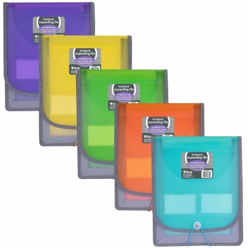 C-Line 7-Pocket Vertical Expanding Backpack Organizer File, 1 File, Color May Vary (58700), Assorted, 1" x 10 1/4" x 12 3/4" - size: 1 Count (Pack of 1)