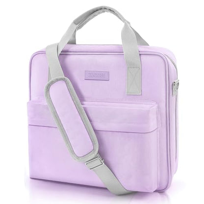 Zipper Binder 3 Ring with Shoulder Strap and Handle, Purple 2 Inch 3 Ring Binder with Zipper, Extra Pockets Holds 500 Sheets, Waterproof Trapper Keeper for Middle School & Work Organizer - color: Purple