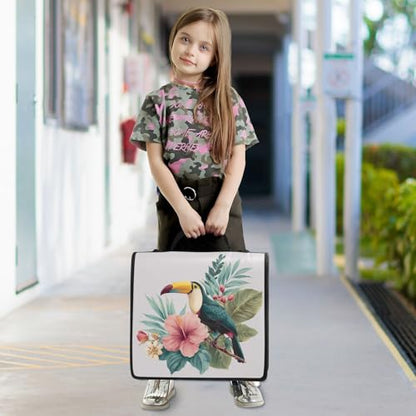 3 Ring Zipper Binder Toucan Bird Tropical Leaves Binders Bag with Shoulder Strap 500 Sheets Paper Organizer Trapper Keeper Documents Storage File Folder for School Office - color: A2392
