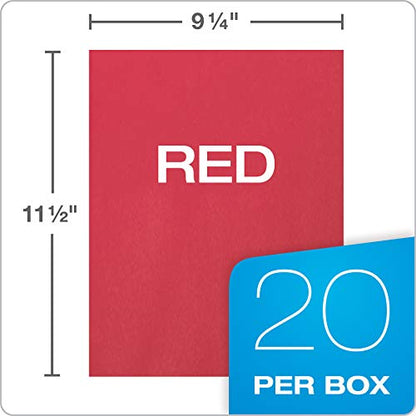 Oxford Tri-Fold Pocket Folders, Letter Size, Red, Interior Business Card Holder, 20 Per Box (59811)