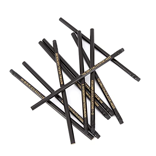 Set of 10 Math Pencils，HB Black Refills/Complex Calculations Golden Physics Statistics Graduation Teacher Gift Scientist Mathematics Maths Puns (Maths Pencils) - style: Maths Pencils