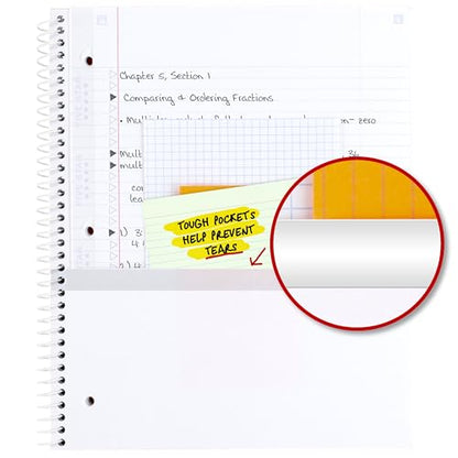 Five Star Spiral Notebook + Study App, 1 Subject, College Ruled Paper, 8-1/2" x 11", 80 Sheets, Fights Ink Bleed, Water Resistant Cover, Soft Petals Blue (820441F-ECM) - color: Soft Petals Blue, size: 1 Pack