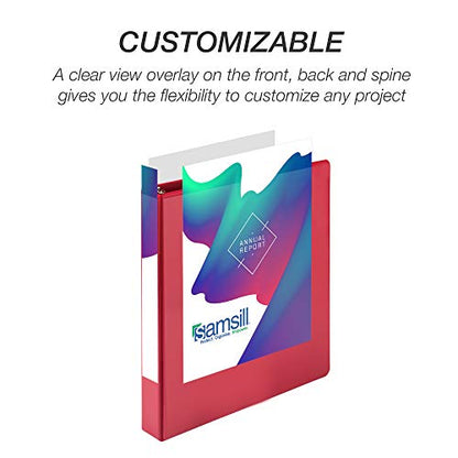 Samsill Durable 1 inch 3 Ring Binder, D Ring Binder, 100% Recycled Chipboard, Red - color: Red, size: 1 Pack, style: 1 Inch