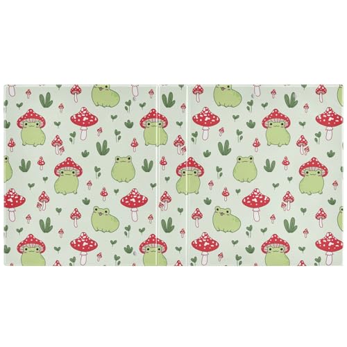 Cute Mushroom Frog Kawaii Frog Binder 1.5 Inch Binder with Clipboard&Pockets, Hardcover Binders 3 Ring, Heavy Duty Large File Folder for Office School Supplies - Holds 200 Sheets - color: Kawaii Mushroom Frog, size: 1 Pack-12.4x10.63in