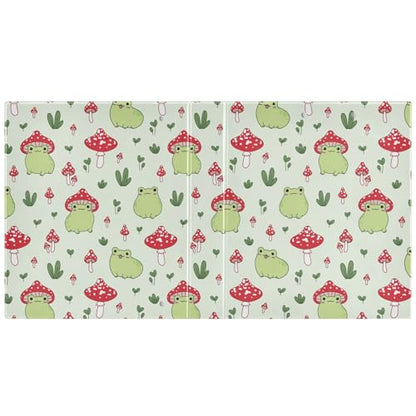Cute Mushroom Frog Kawaii Frog Binder 1.5 Inch Binder with Clipboard&Pockets, Hardcover Binders 3 Ring, Heavy Duty Large File Folder for Office School Supplies - Holds 200 Sheets - color: Kawaii Mushroom Frog, size: 1 Pack-12.4x10.63in