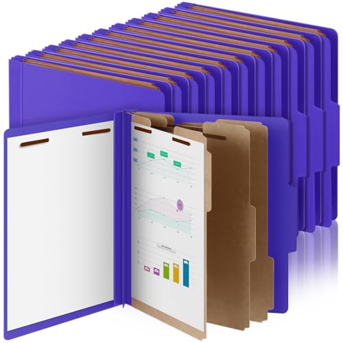 Skyygemm 24 Pcs Back to School Classification Folder Letter Size, 3 Divider Pressboard File Folder with Fastener, Expanding File Organizer Bulk for Teacher, Office Employee, Coworker, Staff (Purple) - color: Purple