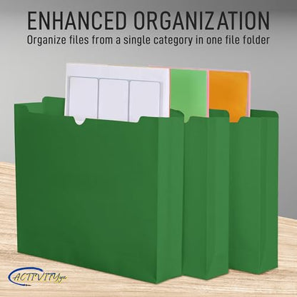 Green File Jackets, 2 Inch Expansion, Letter Size, Reinforced Straight-Cut Tab, 6 Pack - color: Green, style: 2 Inch Expansion