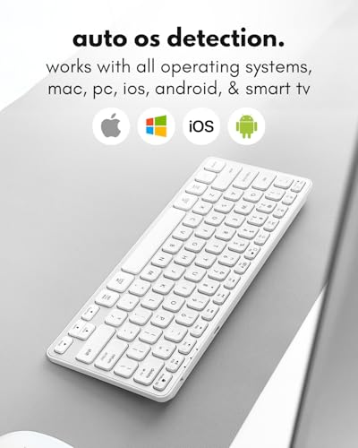 Macally Wireless Bluetooth Keyboard for Mac - Premium Multi Device Connectivity - Compatible Apple Keyboard for MacBook Pro/Air, iMac, Mac mini, iPad, Laptop, and PC - color: Silver