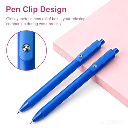 10 Pack Fidget Pens for Adults, Anxiety Relief Ballpoint Pens, 1mm Smooth Writing for Journaling and Bible Study, Soft Rubber Barrel, Sensory Office and School Supplies（Blue） - color: Blue