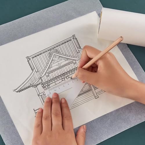 TIMESETL Tracing Paper Roll 14.7in x 55yd Trace Paper White Tracing Paper for Drawing Translucent Trace Paper Roll for Sewing Pattern Paper for Trace, Drawing, Sketch, Craft