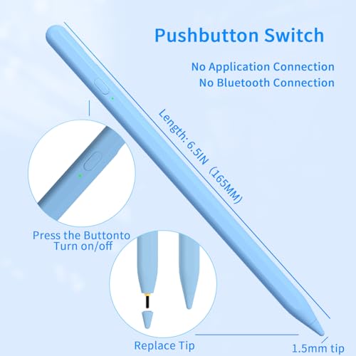 Stylus Pens for Touch Screens, Universal Fine Point iPad Pencil with Magnetic Adsorption Compatible with iPhone/iPad/Samsung/Android/Tablet & Other Touch Screens (Blue) - color: blue