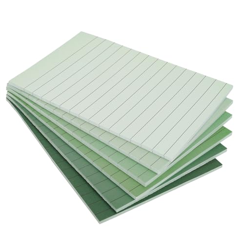 JarThenaAMCS 12Pcs Sage Green Lined Sticky Notes 4 x 6 in Assorted Green Self-Adhesive Notepads Removable Memo Pad for Office School Home Supplies, 6 Colors - color: Sage Green