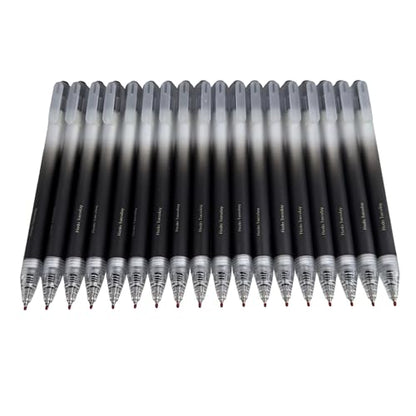 Fengtaiyuan Retractable Gel Pens, 0.5mm Bullet Point Fast Drying Black Ink, Frosted Gradient Triangular Ergonomic Barrel Writing Pens for School Exam Office Note Taking [Pack of 18] - color: BlackFRT01P18