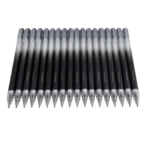 Fengtaiyuan Retractable Gel Pens, 0.5mm Bullet Point Fast Drying Black Ink, Frosted Gradient Triangular Ergonomic Barrel Writing Pens for School Exam Office Note Taking [Pack of 18] - color: BlackFRT01P18