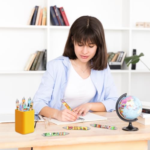Idealmuzik Bookshelf Theme Ballpoint Pens, 10 Pack – Colorful Book & Library Design Pens with Reading and Study Icons, Smooth Writing Pens for Students, Teachers, Readers & Office Use - style: Bookshelf