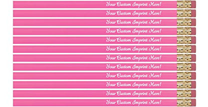 Express Pencils™ Personalized Pencils Round Custom Imprinted with your Name - Text - Logo - Message- 12 pkg - Includes Personalization - Great Gift Idea (Deep Pink) - color: Deep Pink