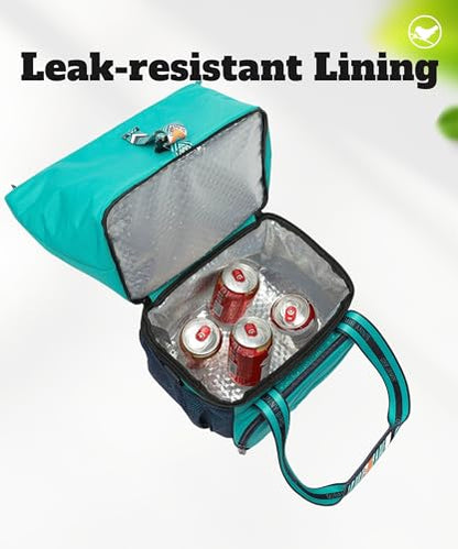 SUNNY BIRD Dual Compartment Lunch Bag Insulated Lunch Box for Women and Men (Turquoise Green) - color: Turquoise Green