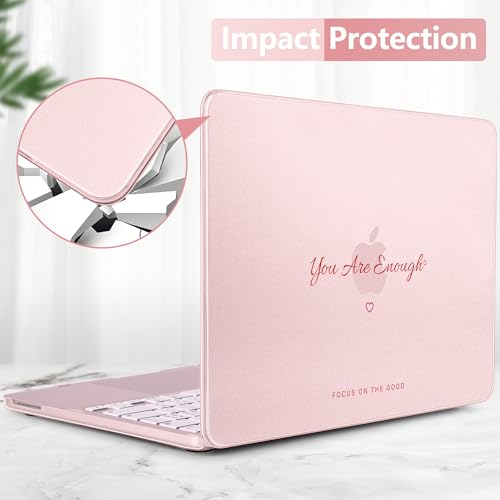 Batianda Case for MacBook Neo 13 Inch 2026 Model A3404, Pink Quote | 4-in-1 Laptop Accessories Bundle with Pink Quote Design, Ultra Slim Hard Shell for Students, Girls and Minimal Style Users - color: You Are Enough