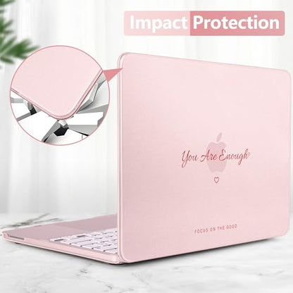 Batianda Case for MacBook Neo 13 Inch 2026 Model A3404, Pink Quote | 4-in-1 Laptop Accessories Bundle with Pink Quote Design, Ultra Slim Hard Shell for Students, Girls and Minimal Style Users - color: You Are Enough