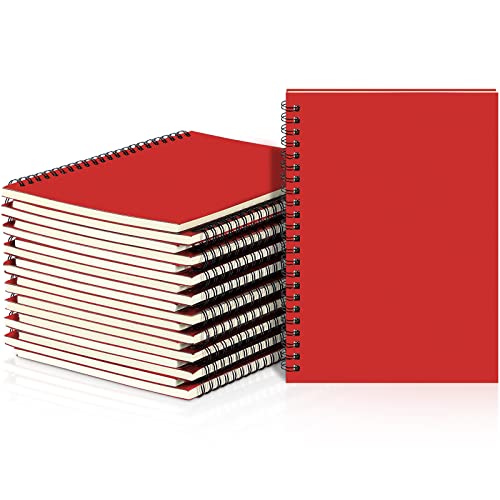 Yahenda 18 Pcs Spiral Notebooks Bulk, A5 8.3 x 5.5 Inch College Ruled Lined Notebooks, 100 Pages Soft Cover Journals for Students Classroom Office Back to School Supplies (Red) - color: Red