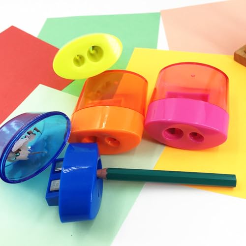 4PCS Handheld Pencil Sharpener for Kids, Double Hole Small Pencil Sharpener, Color Sharpener for Office School Home, Back to School Supplies - color: A