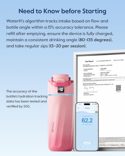 WATERH BOOST Kids Smart Water Bottle with Reminder & Tracker, 16oz | BPA-Free, Vacuum Insulated Stainless Steel, 24H Cold & 12H Hot, DIY Fridge Magnets, Rubber Base, Ideal for Travel & Camping - color: Pink Fade