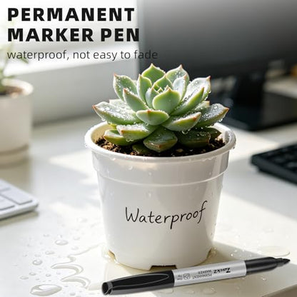 7-ack Fine Point Permanent Markers Bulk Black, 18 Count, Fine Tip, Waterproof & Fade-Resistant Ink, No Smudge, Quick Drying, Writing on Paper, Plastic, Metal, Glass for Home, Office, School