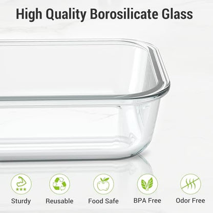 Dealusy 10 Sets (20-Piece) 36 oz & 12 oz Glass Food Storage Containers with lids, Airtight Leak-proof Glass Meal Prep Containers with Lids, Microwave Oven Freezer Dishwasher Safe, Purple - color: Purple