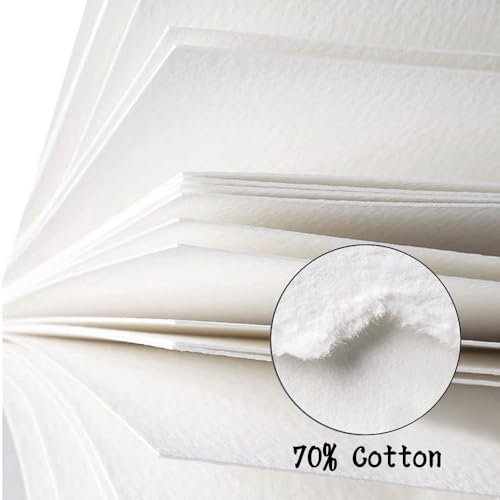 Watercolor Paper Sketchbook,3.9x3.9 Inch Mini Mixed Media Notebook,140lb/300gsmTearable Artist Paper,20 Sheets Small Travel Drawing Journal for Adults,Painting,Watercolors,Art Supplies,White - color: 1-3.9x3.9 inch-300gsm-fine white