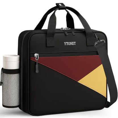 Ytonet Zipper Binder Bag, 2 Inch 3 Ring Binder with Zipper Fit 14 Inch Laptop, 500 Sheets Capacity Zippered Binders with Shoulder Strap & Removable O-Ring Pad for Middle School Student, Black - color: Black, size: 2 Inch O-ring