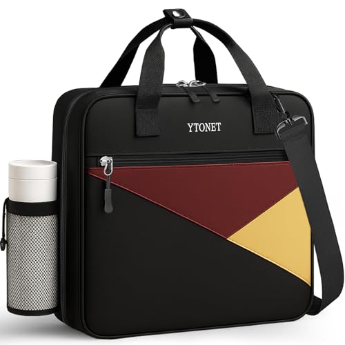 Ytonet Zipper Binder Bag, 2 Inch 3 Ring Binder with Zipper Fit 14 Inch Laptop, 500 Sheets Capacity Zippered Binders with Shoulder Strap & Removable O-Ring Pad for Middle School Student, Black - color: 2 In-black