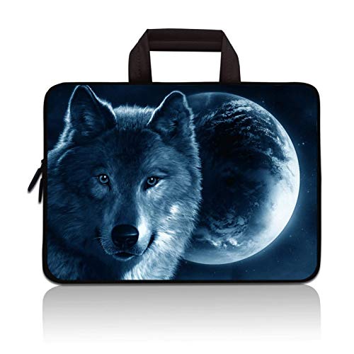 Universal 7~9 inch Kids Tablet Portable Neoprene Zipper Carrying Sleeve Case Bag Fits 7" 8" 8.5" 8.9" 9" iPad mini 5 4 3 2 1, Galaxy Tab A 8.0 (Cool Wolf) - color: Cool Wolf