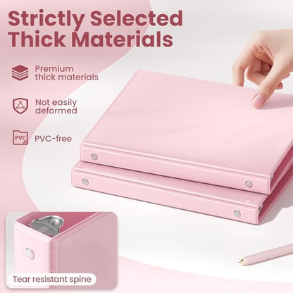 SUNEE 1.3cm(1/2인치) 바인더 3링 6팩, 3링 바인더 클리어 뷰 PVC 프리 벌크 (21.6 x 27.9cm(8.5 x 11인치) 적합), 학교 또는 사무용품, 파스텔 바인더 - color: 파스텔 모음, size: 0.5 Inch