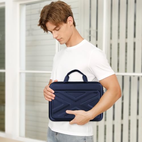 MOSISO 15.6-16 inch Laptop Hard Case, 15 inch Shockproof Waterproof Laptop Case Hard Shell Compatible with MacBook HP Dell, Carrying Sleeve Computer Bag with Sturdy Handle&Front Pocket&Belt, Navy Blue - color: Navy Blue, size: 16 inch