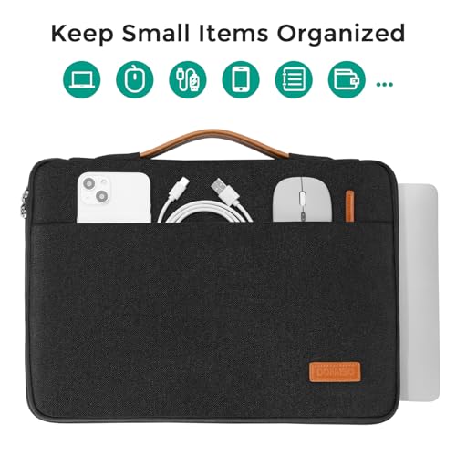 DOMISO 13.3 inch Laptop Case Sleeve Protective Cover Compatible with 14 inch MacBook Pro M4 M3 M2/MacBook Pro Max,13-13.3 inch Dell,Lenovo, HP,Waterproof Computer Cases Bag with Handle,Black - color: Black, size: 14" for MacBook Pro