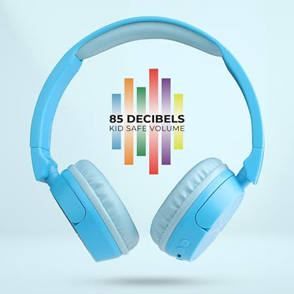 Altec Lansing - Kid Safe 2-in-1 Bluetooth Headphones, Safe Volume Limiting, Foldable Design, Enjoy Audio and Protect Your Child's Hearing (Blue) - color: Blue