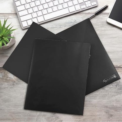 Easykart Plastic Folders with Pockets - (Black, 12 Pack), 2 Pocket Poly Folders for School, Home or Office, Durable Heavy Duty File Folders - size: 12 PCs
