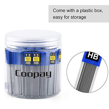 Coopay 720 Pieces Lead Refills 1.3 mm HB Break Resistant Mechanical Pencil Refills, 12 Pack Per Tube, 60 Tubes(1.3 mm) - style: 1.3 mm