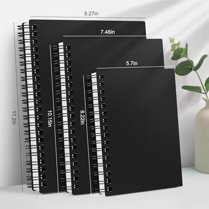AHGXG Spiral Notebook College Ruled - Spiral Notebook Journal Large B5 7.6" x 10", 300 Pages/150 Sheets, 100GSM Thick Paper, Plastic Hardcover, for Women Men Office School, Black - color: Black, size: B5-Regular