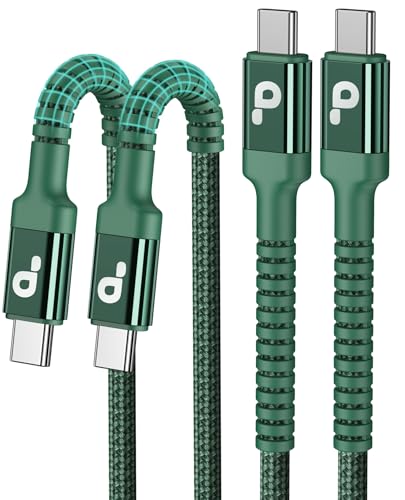 USB C Cable 3FT, 2Pack USBC to USBC Fast Charging Cable 66W, iPhone USB C Charger Cable Short USB Type C to C Cord Nylon Braided for iPhone 17/16/15/Pro Max/Plus/Samsung Galaxy S23/LG and More-Green - color: Green, size: 3FT 2Pack, style: USB C to USB C