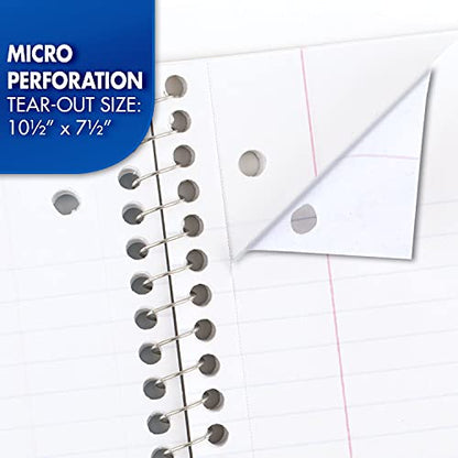 Mead Spiral Notebook, 1 Subject, College Ruled Paper, 7-1/2" x 10-1/2", 70 Sheets per Notebook, Colors Will Vary (73065) (Pack of 24) - size: Pack of 24